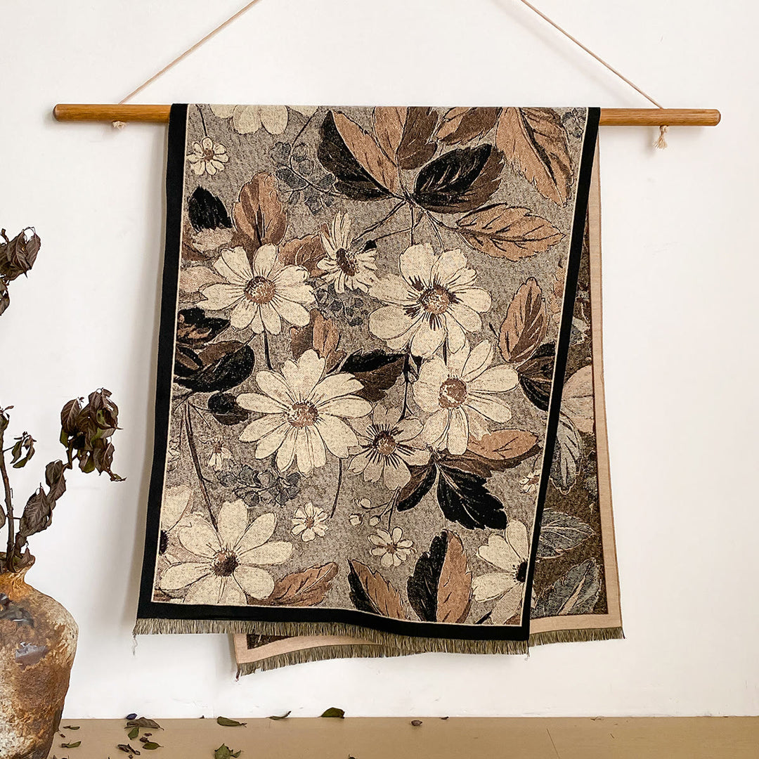 Women's Floral Print Fringed Shawl Scarf - Style #17 - image 17