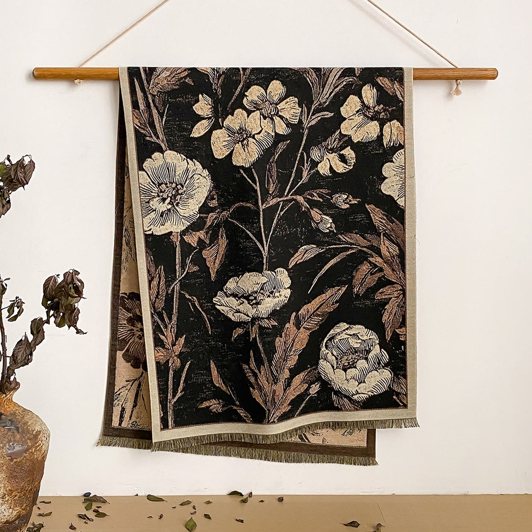 Women's Floral Print Fringed Shawl Scarf - Style #2 - image 2