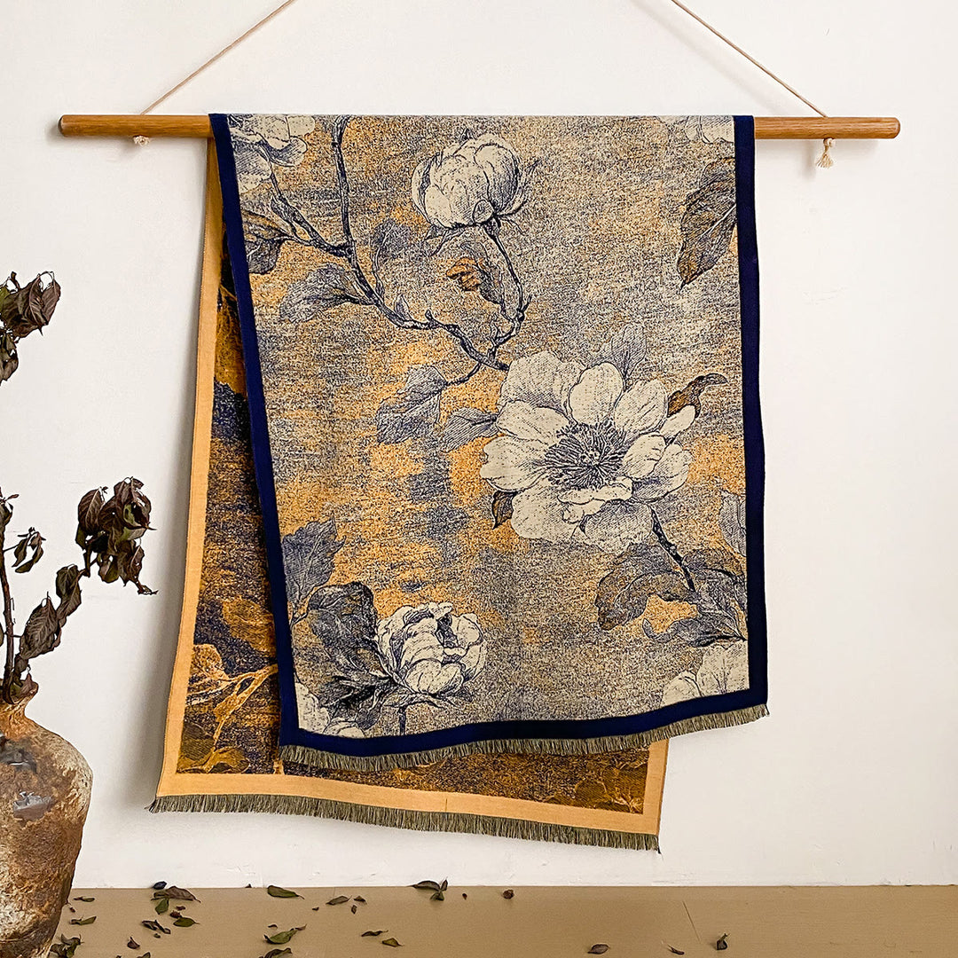 Women's Floral Print Fringed Shawl Scarf - Style #37 - image 37