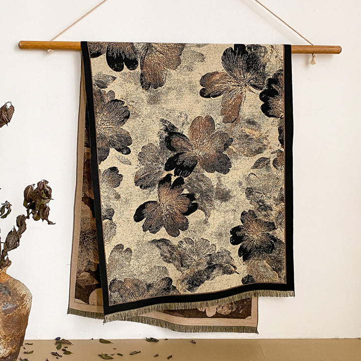 Women's Floral Print Fringed Shawl Scarf - Style #42 - image 42