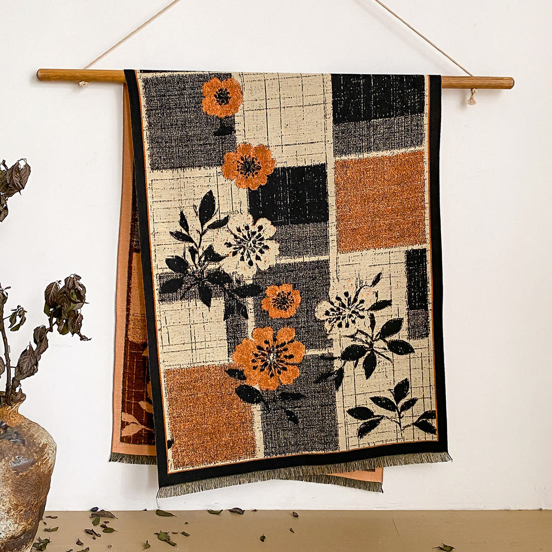 Women's Floral Print Fringed Shawl Scarf - Style #12 - image 12