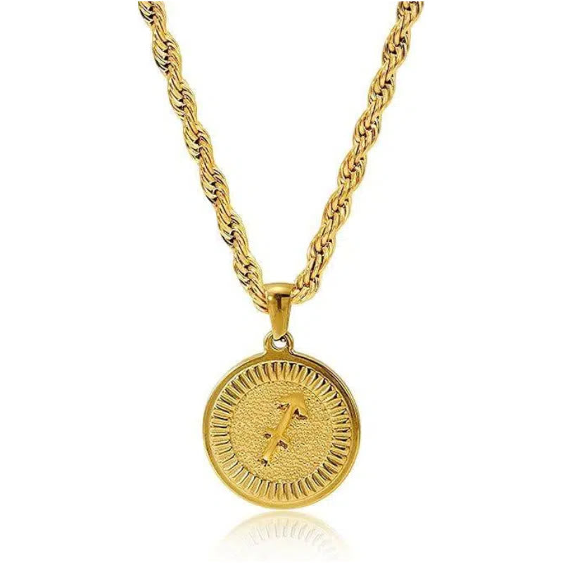 Personalized Zodiac Symbol Coin Pendant Necklace - Virgo - image 6