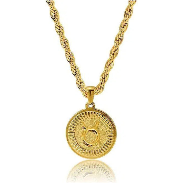 Personalized Zodiac Symbol Coin Pendant Necklace - Gemini - image 3