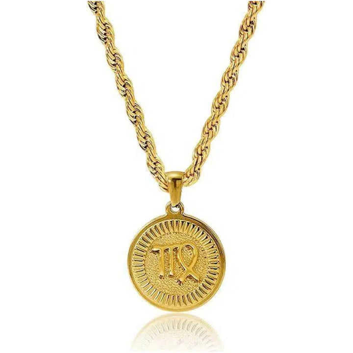 Personalized Zodiac Symbol Coin Pendant Necklace - Taurus - image 2