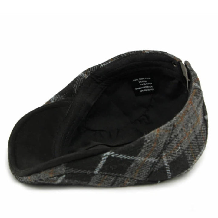 Winter Vintage Plaid Pattern Men's Beret Hat - image 8