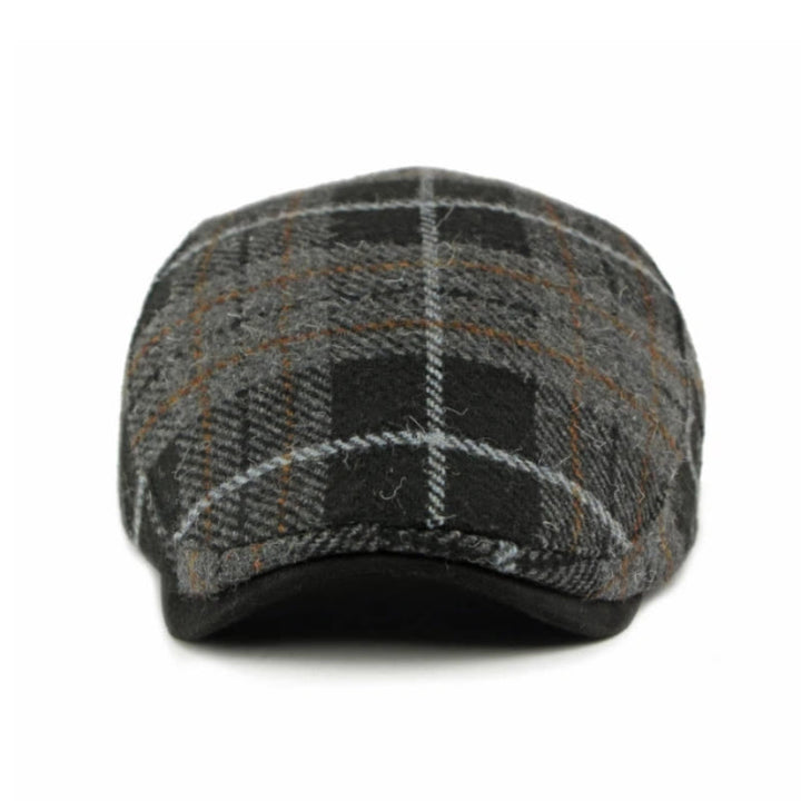 Winter Vintage Plaid Pattern Men's Beret Hat - image 4