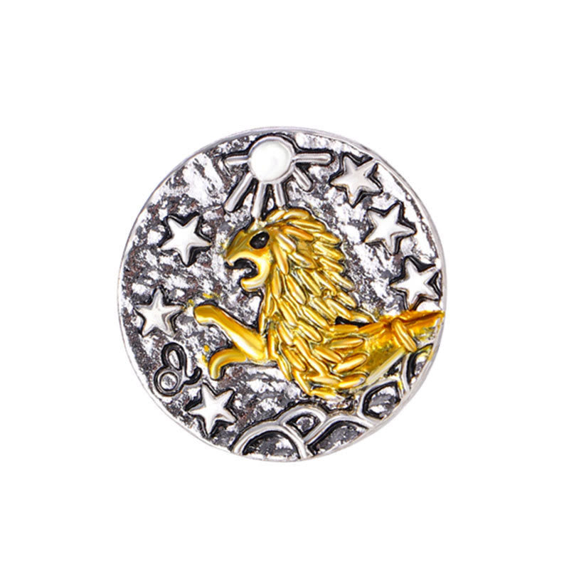 Zodiac Sign Retro Starry Round Alloy Buttons - Leo - image 6
