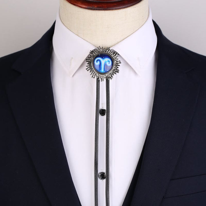 Zodiac Sign Series Retro Metal Bolo Ties - image 0