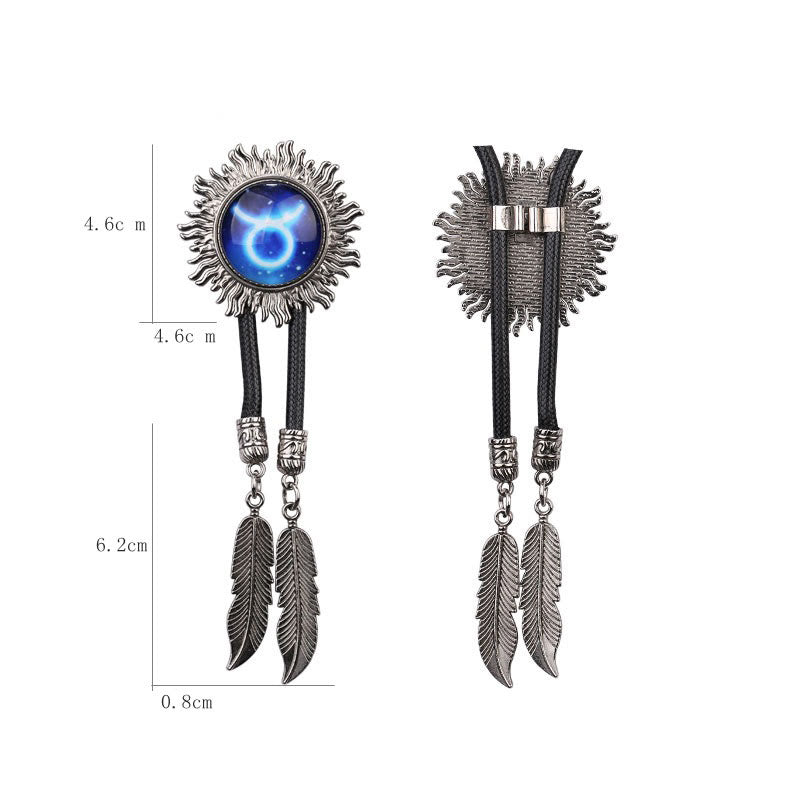 Zodiac Sign Series Retro Metal Bolo Ties - image 5
