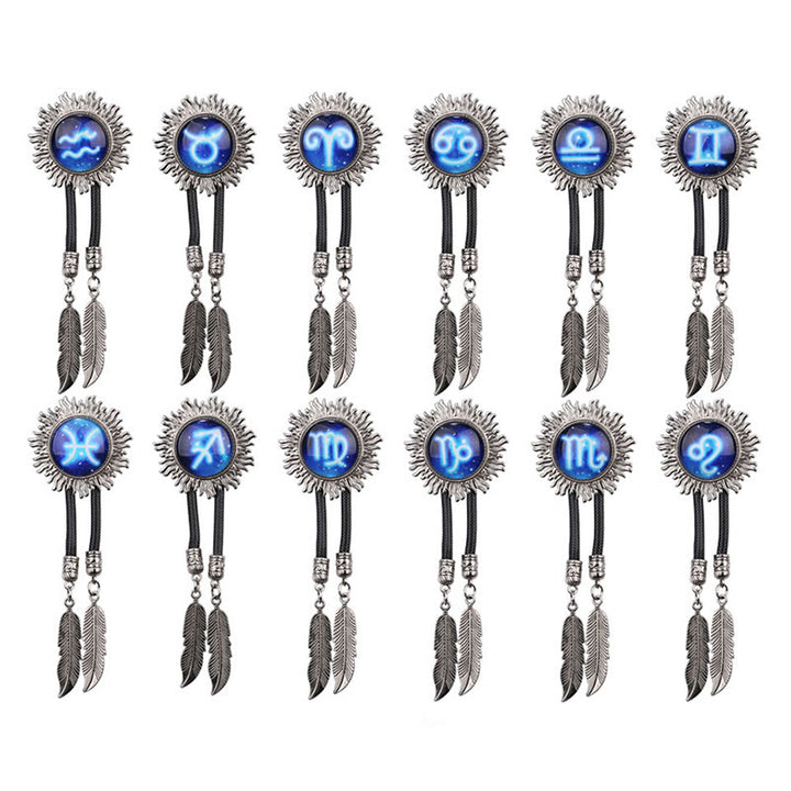 Zodiac Sign Series Retro Metal Bolo Ties - image 16