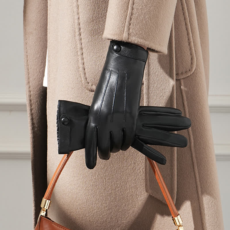 Women's Sophisticated Touch Genuine Sheepskin Leather Gloves - image 7