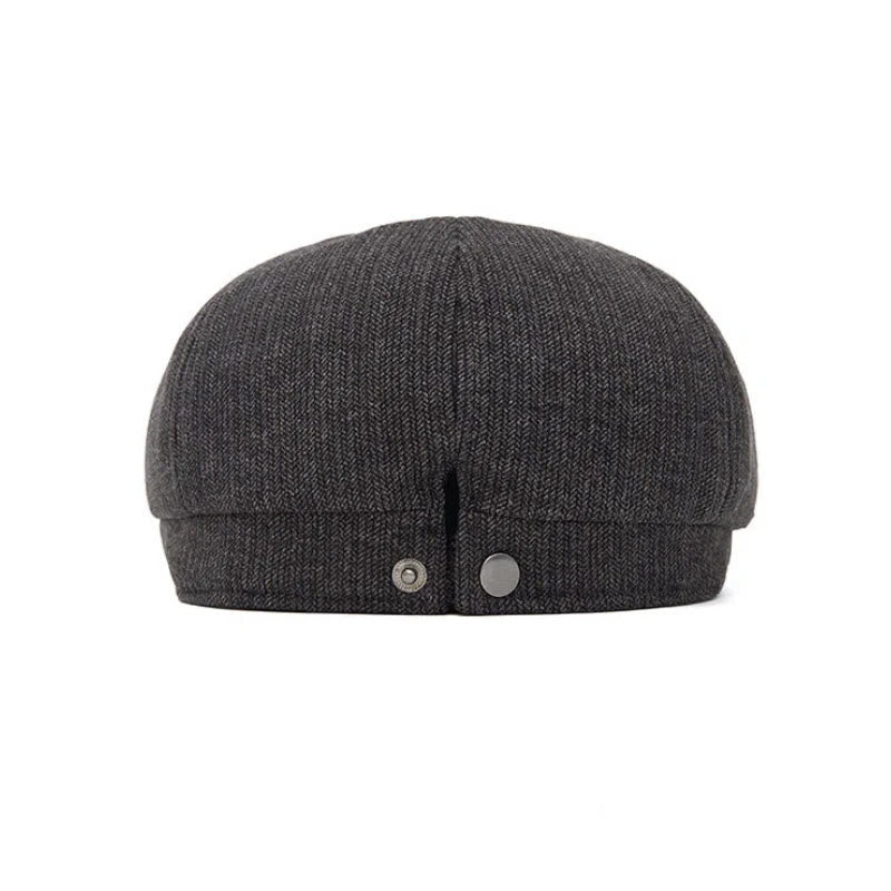 Winter Retro Knit Texture Contrast Brim Men's Beret Hat - image 3