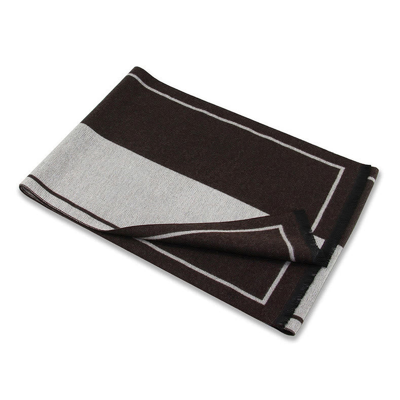 Men's Classic Striped Accent Warm Tassel Scarf - image 6