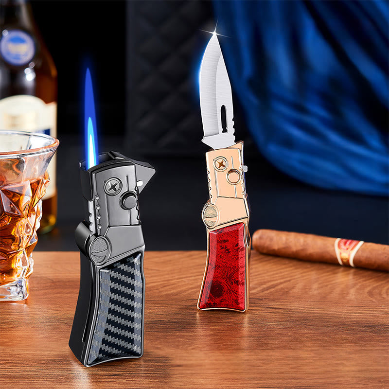 2 In 1 Portable Multifunctional Folding Knife Lighter - image 1