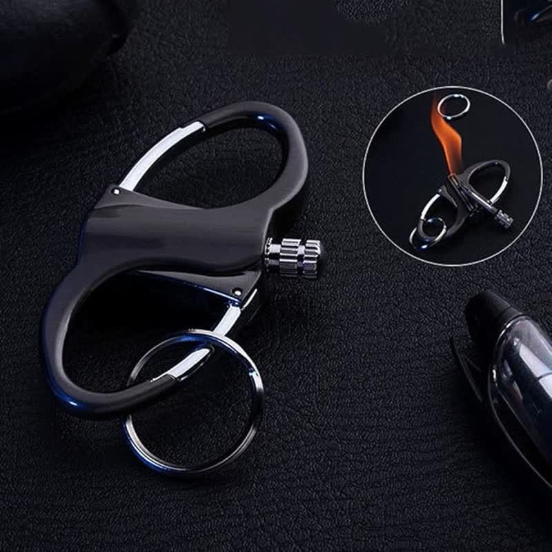 Dual Ring Keychain Matchstick Reusable Kerosene Lighter - Black - image 0