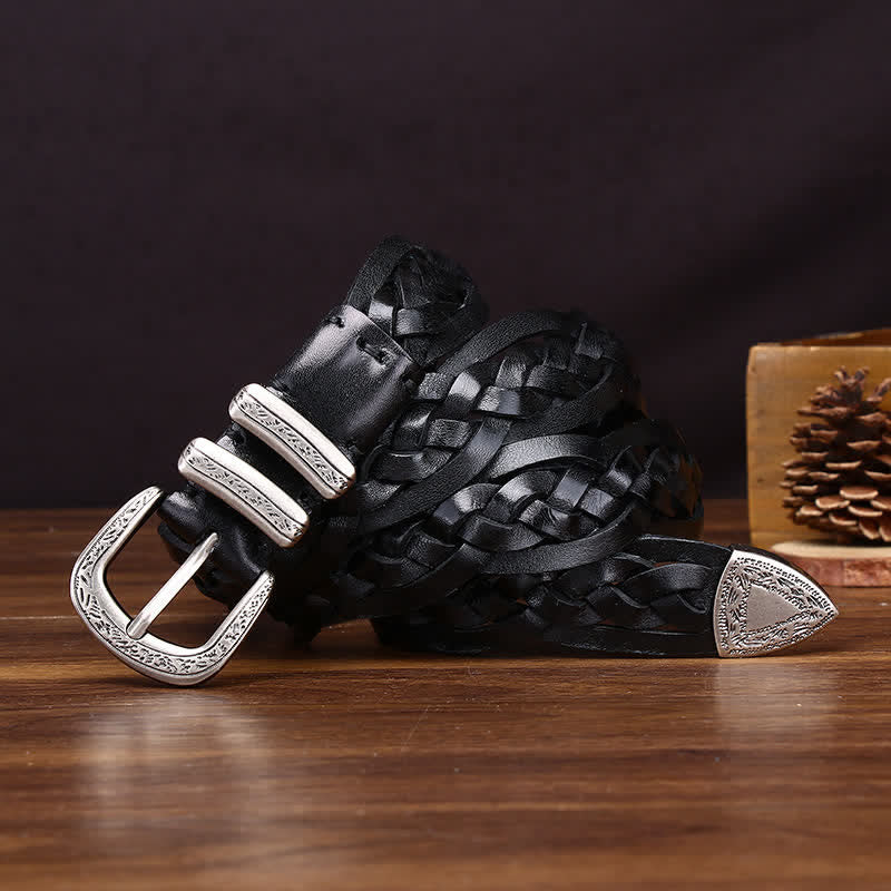 Rustic Charm Handwoven Braided Casual Leather Belt - image 7