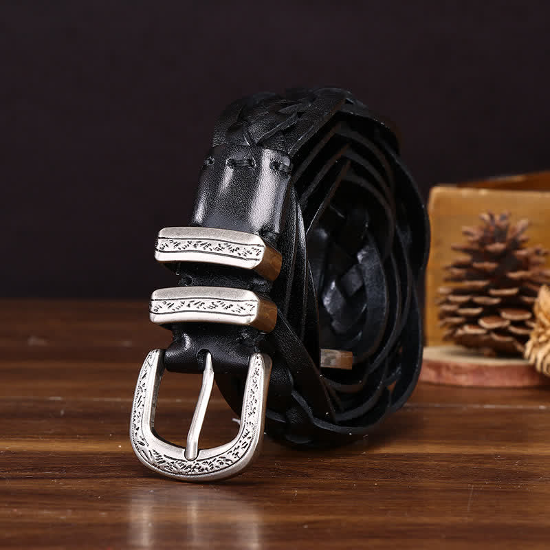 Rustic Charm Handwoven Braided Casual Leather Belt - image 6
