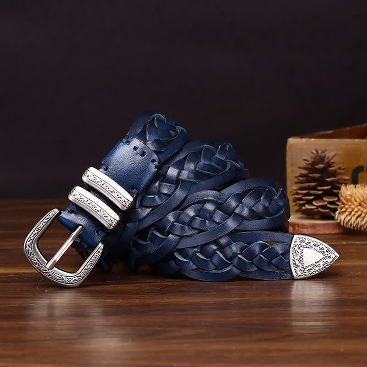 Rustic Charm Handwoven Braided Casual Leather Belt - image 16