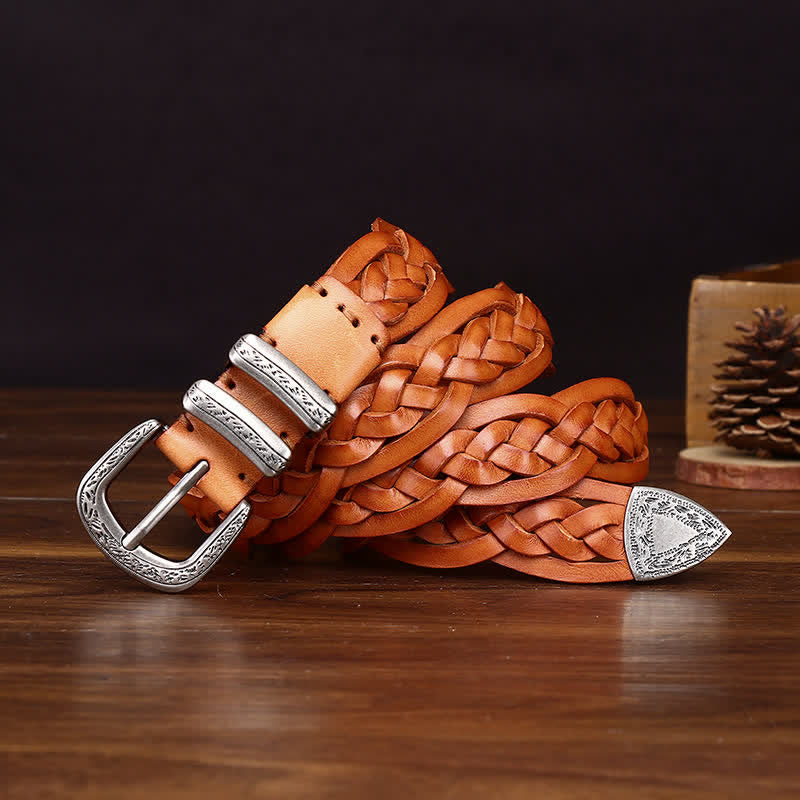 Rustic Charm Handwoven Braided Casual Leather Belt - image 12