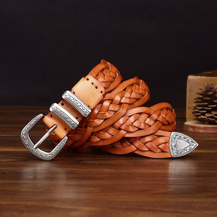 Rustic Charm Handwoven Braided Casual Leather Belt - image 12