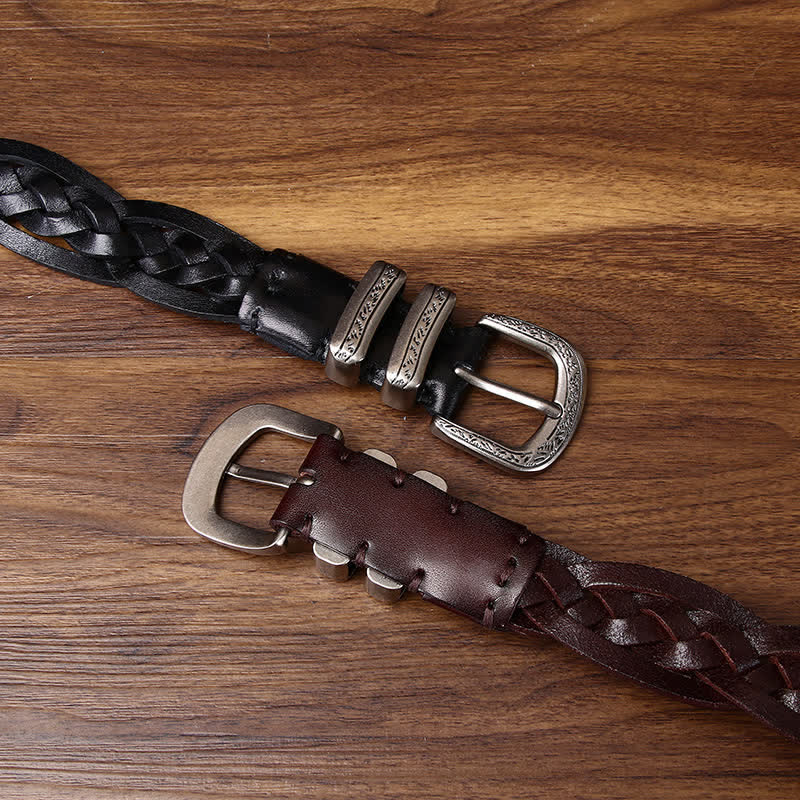 Rustic Charm Handwoven Braided Casual Leather Belt - image 2
