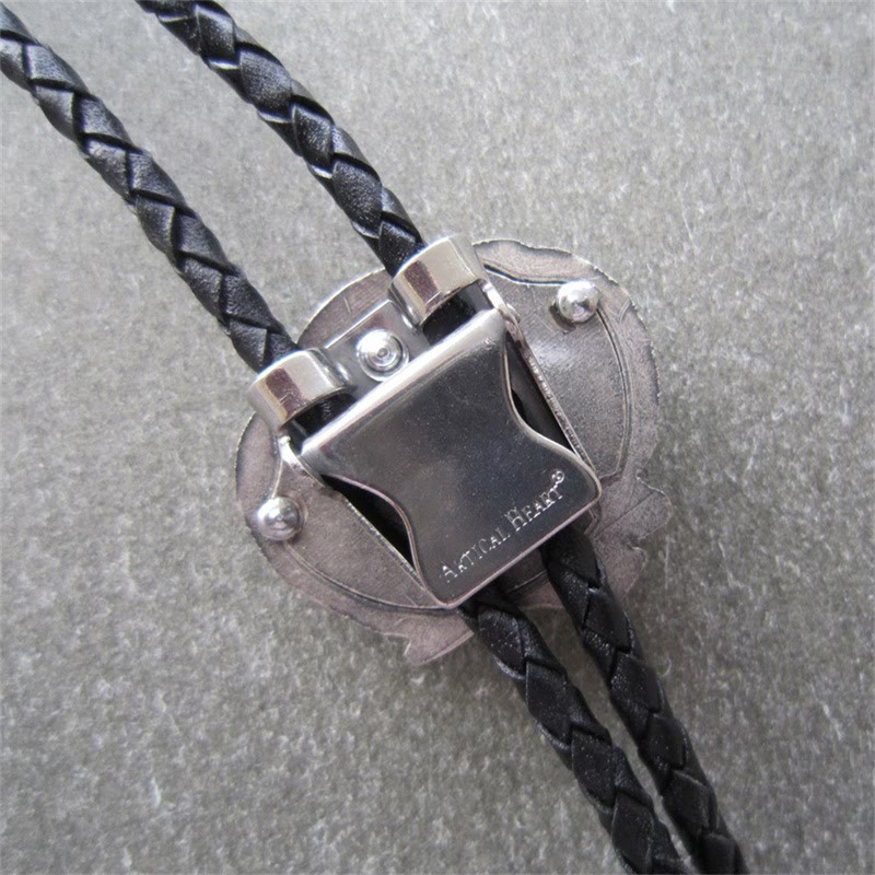 Wing-Accented Tiger Eye Stone Vintage Metal Bolo Ties - image 10