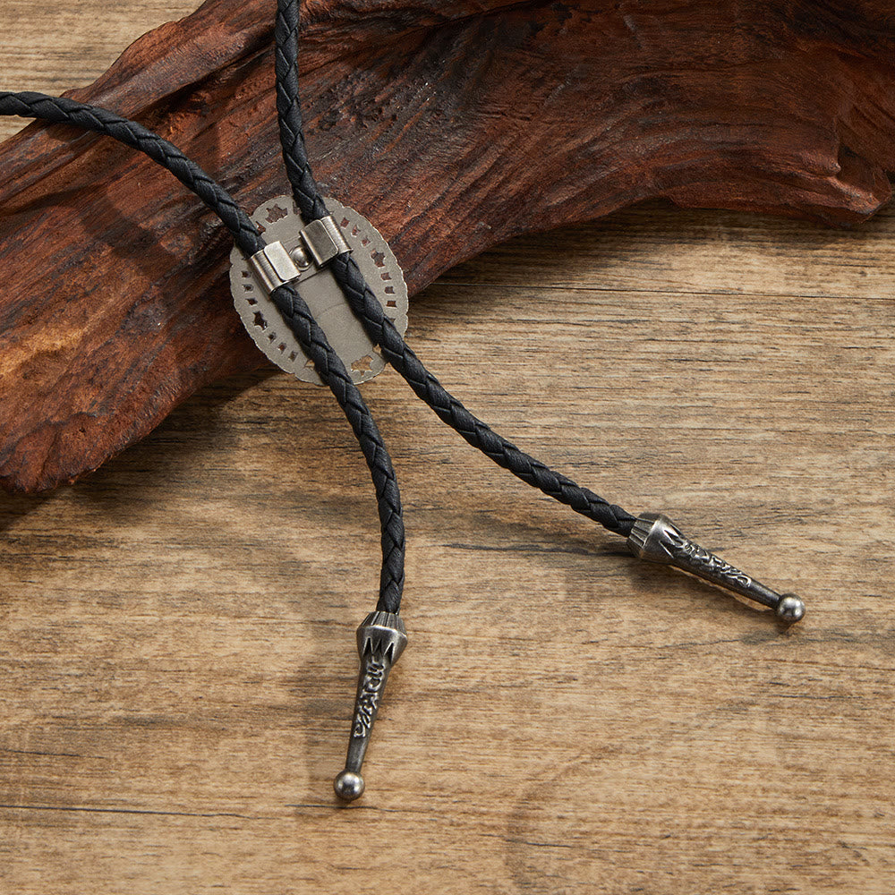 Assorted Natural Gemstone Retro Metal Frame Bolo Ties - image 9