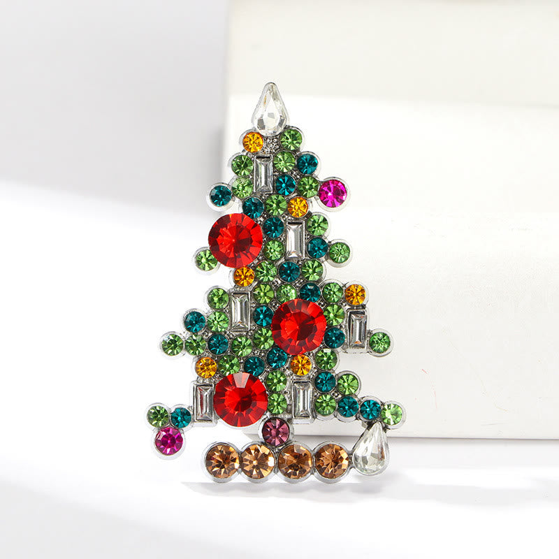 Exquisite Diamond Studded Christmas Tree Brooch - image 3