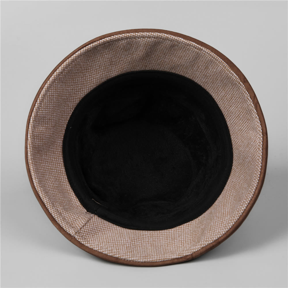 Women's Elegant Plaid Bowknot Rhinestone-trimmed Bucket Hat - image 5