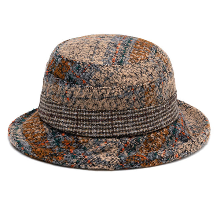 Women's Mottled Texture Bowknot-Accented Wool Blend Bucket Hat - image 3