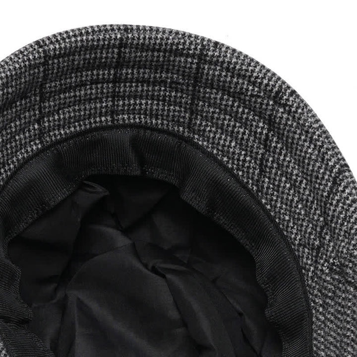 Women's Plaid Bowknot Decor Warm Beret Hat - image 3