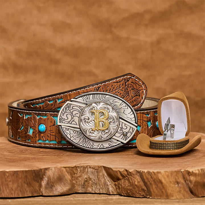 Initial Letter DIY Hidden Knife Belt Buckle Functional Ring Bundle Set - image 4