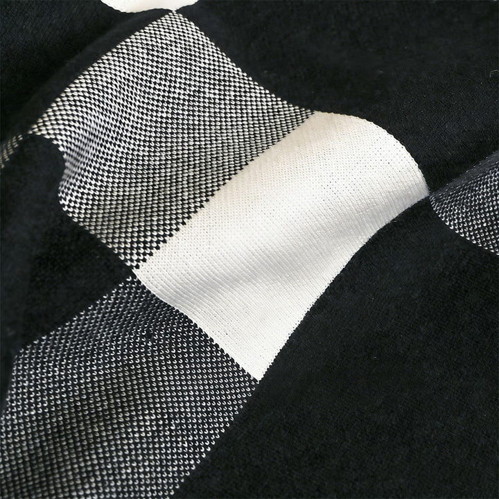 Men's Black-White Plaid Cozy Versatile Winter Scarf - image 2