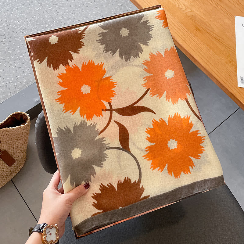 Women's Chic Floral Print Multi-Color Versatile Lightweight Scarf - image 6