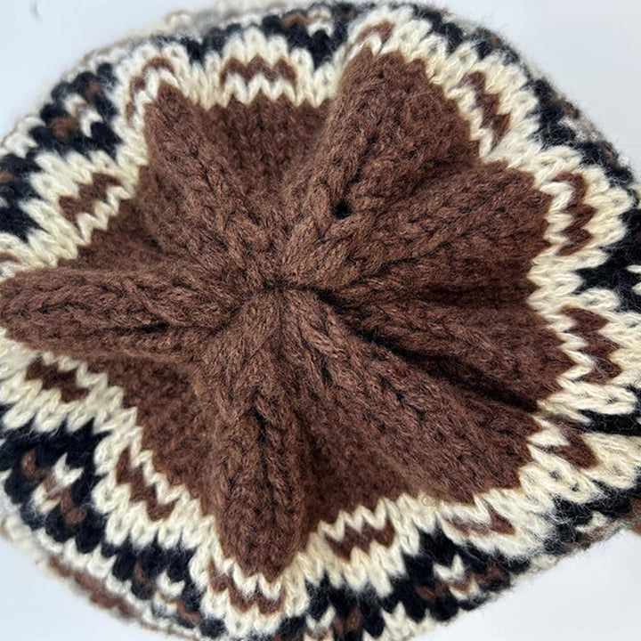 Dual-Purpose Women's Retro Patterned Knitted Hat Crossbody Bag - image 5