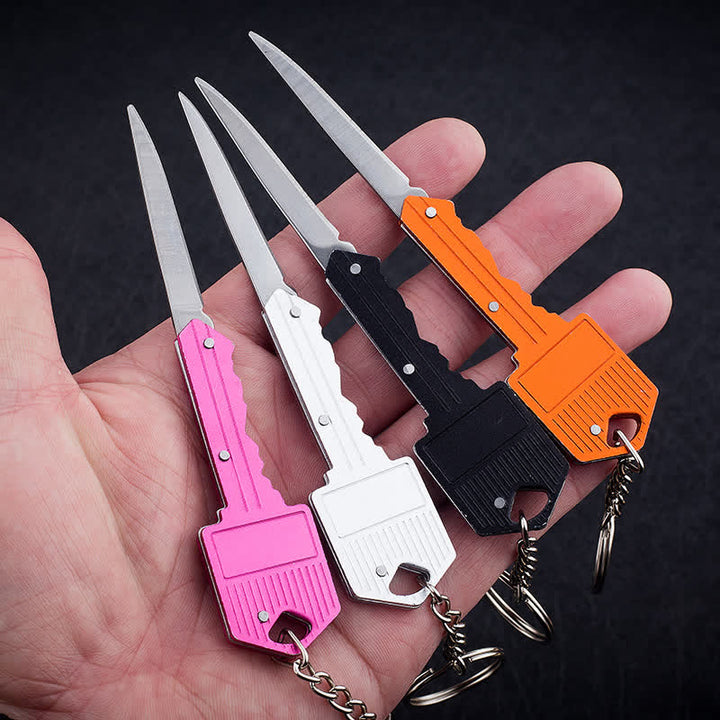 Mini Camping Folding Key-Shaped Knife Keychain - image 0