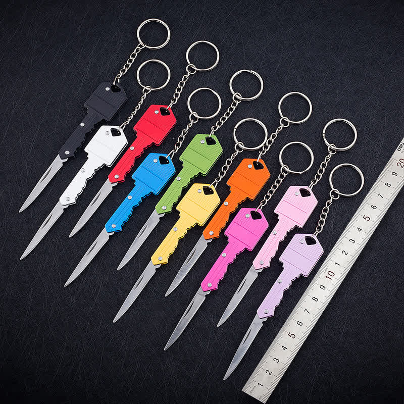 Mini Camping Folding Key-Shaped Knife Keychain - image 8