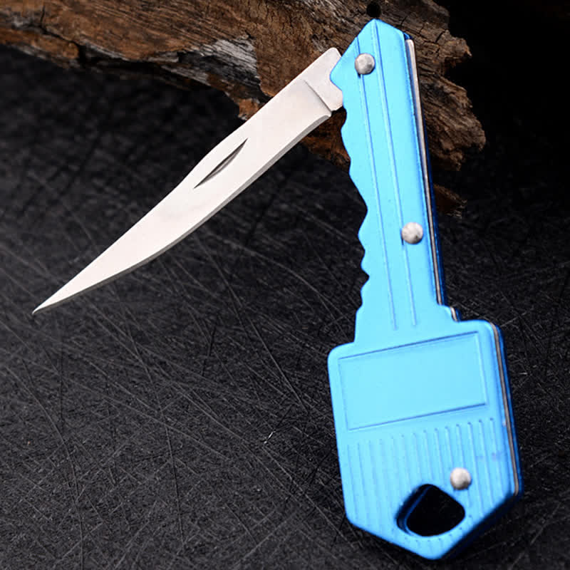 Mini Camping Folding Key-Shaped Knife Keychain - image 5