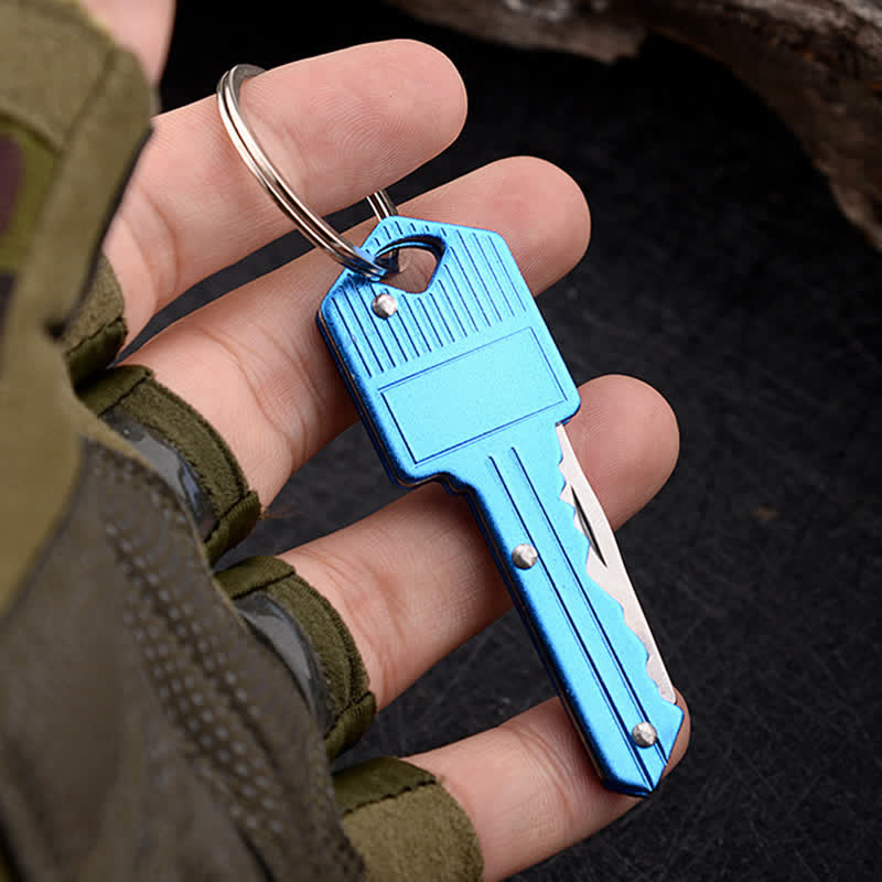 Mini Camping Folding Key-Shaped Knife Keychain - image 4