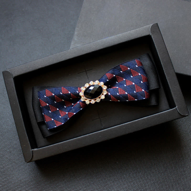 Men's Geometric Pattern Gem-Embellished Formal Bow Tie - Style #1 - image 0