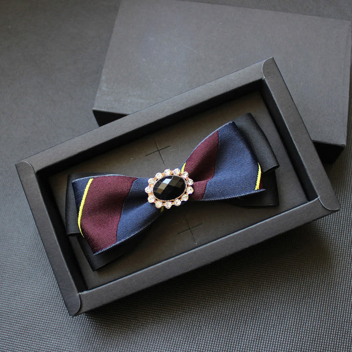 Men's Geometric Pattern Gem-Embellished Formal Bow Tie - Style #2 - image 1