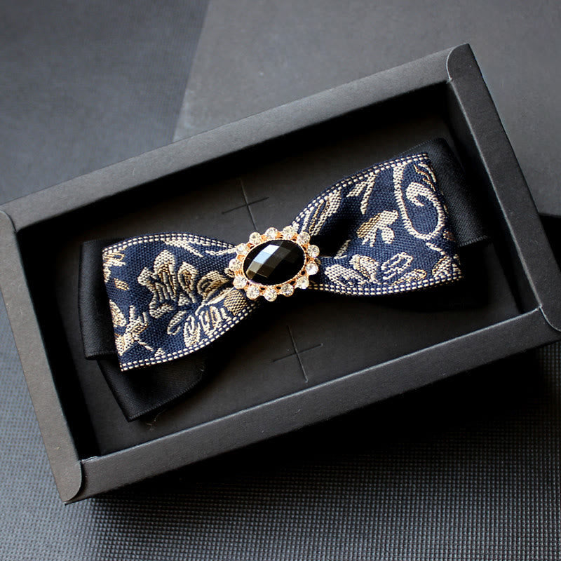 Men's Geometric Pattern Gem-Embellished Formal Bow Tie - Style #8 - image 7