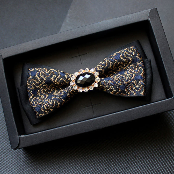 Men's Geometric Pattern Gem-Embellished Formal Bow Tie - Style #5 - image 4
