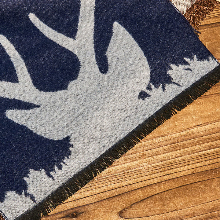 Men's Christmas Reindeer Print Navy Warm Festive Scarf - image 5