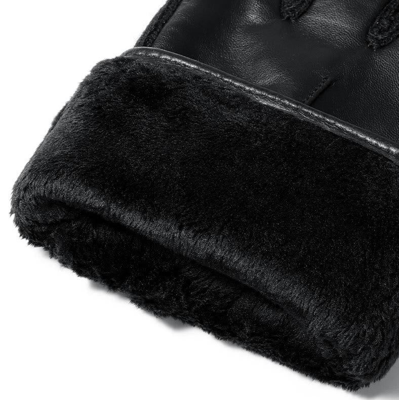 Men's Winter Leather Fleece-Lined Touchscreen Gloves - image 3