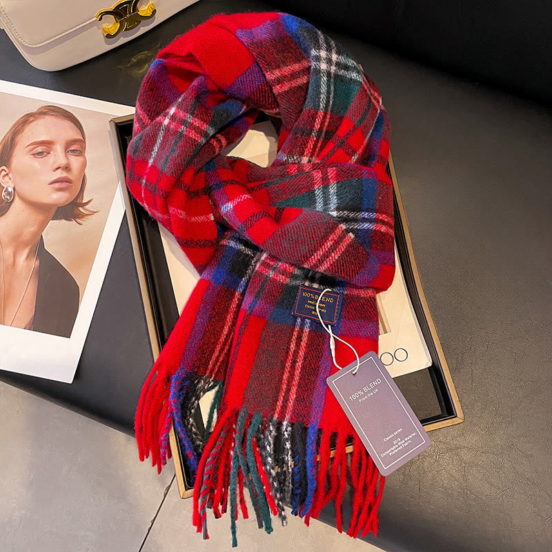 Women's Soft Plush Classic Plaid Cozy Winter Scarf - Style #7 - image 6