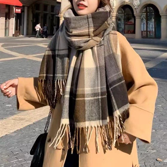 Women's Soft Plush Classic Plaid Cozy Winter Scarf - Style #2 - image 1