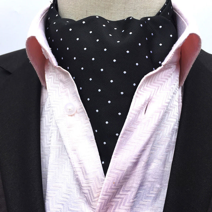 Men's Retro Geometric Floral Print Multi-Color Scarf Cravat - Style #14 - image 14