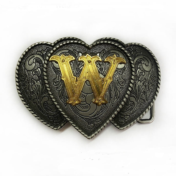 Golden Letter Heart-Shaped Buckle Leather Belt - W - Without Belt - Not Included Belt - image 28