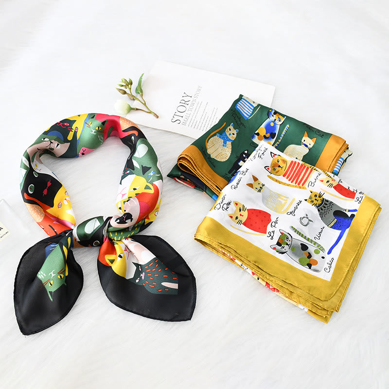 Women's Cute Cat All Season Thin Square Scarf - image 0